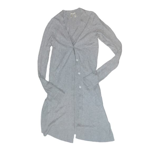 Anthropologie XS gray ribbed long cali cardigan women's meadow rue - Picture 1 of 6